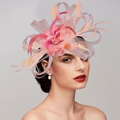 Category:Fascinators,Hats,Hair Accessory,Headpiece; Embellishment:Feather,Flower,Cap; Gender:Women's; Quantity:1 PC; Occasion:Party / Evening,Melbourne Cup,Wedding; Material:Feathers,Net; Head Circumference:56-58; Front page:WE; Shipping Weight:0.030; Listing Date:02/07/2022 Tulle Headpiece, Elegant Fascinator, Kentucky Derby Wedding, Derby Wedding, Cocktail Vintage, Horse Wedding, Formal Wedding Guests, Wedding Party Accessories, Fall Wedding Guest