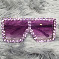 Stunning Purple Square Framed Stoned Sunglasses Party Sunglasses With Purple Gradient Lenses, Purple Mirrored Sunglasses For Party, Purple Sunglasses With Gradient Lenses For Party, Party Purple Sunglasses With Gradient Lenses, Rectangular Glass Sunglasses For Party, Rectangular Glass Sunglasses For Parties, Purple Plastic Party Sunglasses, Purple Sunglasses With Uv Protection For Party, Purple Glass Sunglasses For Spring