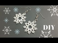 two snowflake earrings are shown with the words diy