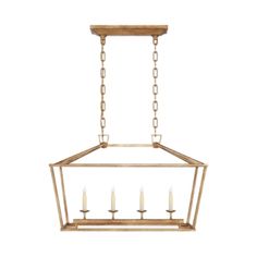 a chandelier with candles hanging from the front and back ends, on an isolated white background