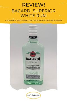 a bottle of bacardi water on a white background