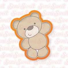 a brown teddy bear sitting on top of a white background with the words sweet sweet