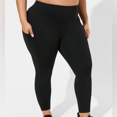 Nwt! Torrid Active High Rise Legging In Black With Pockets Size 00 (10) Inseam 25 Inches Nylon/Span Machine Washable Runs Small! Cross Leggings, Neon Leggings, Galaxy Leggings, Boot Cut Leggings, Black Leather Leggings, Liquid Leggings, Red Leggings, Velvet Leggings, Performance Leggings