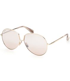 From MaxMara&#x2C; these women's sunglasses feature:Metal frameAviator shapeMirrored lens Rx-ableNon-polarized Approx. 60mm lens- 12mm bridge- 135mm templeImported. Product Disclosure Mirrored Aviator Sunglasses, Brown Mirror, Gold Aviator Sunglasses, Sunglasses Women Aviators, Influential Women, Eyewear Womens, Eyewear Fashion, Chic Woman, Dillard's