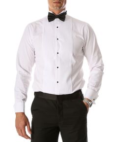 Ferrecci Men's Max White Regular Fit Wing Tip Collar Pleated Tuxedo Shirt Men's Formal Fashion, Mens Formal Fashion, Tuxedo Shirt Men, Boys Summer Fashion, Boys Tuxedo, Wedding Shirt, Black Studs, Gentleman's Wardrobe, Formal Fashion