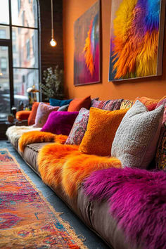 21 Funky Living Room Ideas with a Fun, Bohemian Twist Unique Apartment Decor Living Room, Maximalist Accent Chair, Living Room Funky Decor, Fun Eclectic Decor, Fall Color Living Room Ideas, Modern Funky Living Rooms, Living Room Bohemian Modern, Colorful Boho Chic Living Room, Boho Eclectic Living Room Ideas