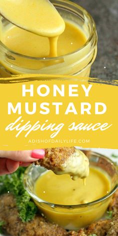 honey mustard dipping sauce in a glass bowl