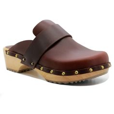 The Helvi Wooden Clog is a fashionable yet subtle clog encompassing the classic Swedish clog that we know today. Luxurious full grain leather upper. o Hand-Made in Europe o Full grain Leather  o Genuine Wood Outsole with PU tread o FussForm* shaped outsole that follows the natural contours of your toes. More room to wiggle your toes! o Heel measures approximately 2" o Platform measures approximately 0.75" *FussForm outsole provides a more relaxed and natural fit. It is a wider fit than the tradi Extreme High Heels, Swedish Clogs, Brown Accessories, Clogs And Mules, Wooden Clogs, Foot Jewelry, Leather Clogs, Clogs Shoes, Mule Clogs