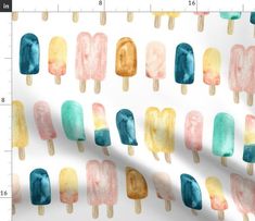 an ice cream pattern with popsicles painted on it