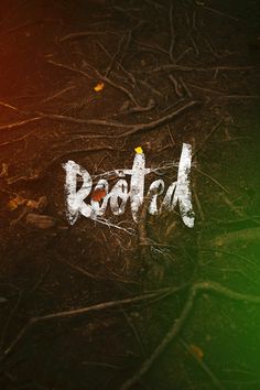 the word rotted is written in white on a dark background with leaves and branches