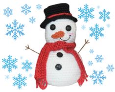 Crochet Snowman Crochet Snowman Top Hat Free Pattern, Snowman Free Crochet Pattern, Snowman Top Hat, Making A Snowman, Handmade Snowman, Scarf And Hat