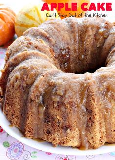 a bundt cake sitting on top of a white plate