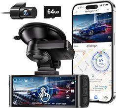 an image of a car dash camera next to a cell phone