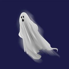 a white ghost floating in the air