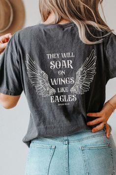 Soar Like Eagles Shirt Isaiah 40:31 Shirt Bible Verse Tshirt Eagle Shirt for Christian Concert Tees Boho Christian Aesthetic Gifts for Her - Etsy Shirt Ideas Christian, Boho Christian Aesthetic, Cricut Tee Shirt Ideas, Vinyl Tshirt Ideas, Christian Shirt Ideas, Christian Tshirt Design Ideas, Cricut Shirt Ideas, Christian Concert, Eagles Shirt