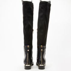 Materials Upper: LeatherLining: LeatherSole : Rubber Fairoks Black Leather Pointy Toe Knee High Women Boot Material and Craftsmanship: Meticulously handcrafted from 100% genuine cowhide leather. The boot features an elastic fabric on the back for a custom fit on every leg. Convenient side zipper for easy wear is located on the outer side. Distinctive Gold Zipper Detail: Ankle-height gold zipper at the back adds a unique and stylish touch to the boot. Enhances the overall design, creating a disti Fitted Leather Knee-high Boots With Leather Lining, Luxury Formal Faux Leather Boots, Luxury Leather Knee-high Boots With Round Toe, Luxury Leather-sole Knee-high Boots For Fall, Leather Knee-high Boots For Business, Fitted Leather Knee-high Winter Boots, Luxury Leather Knee-high Boots For Business, Leather Fitted Knee-high Boots For Winter, Fitted Leather Knee-high Boots For Winter