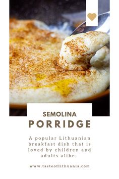 the recipe for semolna porridge is shown