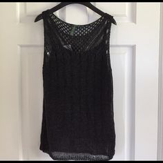 This Is A New With Tags Ralph Lauren Metallic Fiber Crochet Tank Top In A Midnight Blue. It Has A Built In Camisole. Spring Ralph Lauren Knit Tops, Sleeveless Open Knit Tops For Party, Sleeveless Open Knit Party Tops, Black Sleeveless Knit Crochet Top, Black Sleeveless Crochet Knit Top, Black Sleeveless Open Knit Crochet Top, Ralph Lauren Sleeveless Summer Tops, Sleeveless Knit Crochet Top For Party, Sleeveless Crochet Knit Top For Party