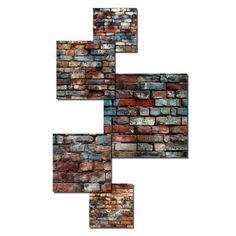 the letter f made out of bricks on a white background