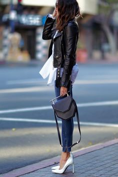 Mode Tips, Chique Outfits, Leather Jacket Outfits, Looks Street Style, Mode Vintage, Looks Style, Mode Inspiration, Business Outfits, Trendy Dresses