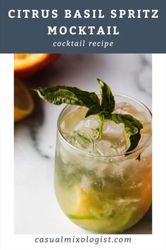 Citrus Basil Spritz Mocktail Recipe Bubbly Mocktail, Spritz Mocktail, Mocktail Recipe, Lemon Lime, Refreshing Drinks, Cocktail Recipes