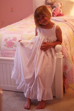 Pattern for little girls nightgowns Couture Bb, Princess Gowns, Girls Nightgown, Girl Night, Night Gowns, Diy Vetement, Heirloom Sewing, Dear Future, Paper Pattern