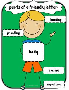 the parts of a friendly letter activity for kids to practice their writing skills and spelling