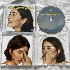 three cd's with the same cover design as they are on a white sheet