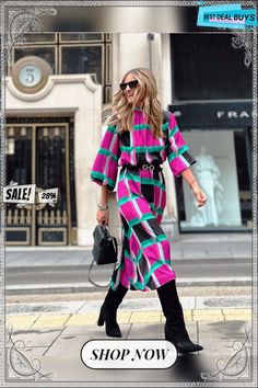 Sleeve Print Waist A-shaped Dress Plus Size Ladies Dress Chic Multicolor Maxi Dress For Work, Multicolor A-line Midi Dress For Fall, Multicolor Midi Dress For Workwear In Fall, Multicolor Midi Dress For Work In Fall, Multicolor Knee-length Midi Dress For Work, Multicolor Maxi Dress For Fall Workwear, Multicolor Maxi Dress For Work In Fall, Multicolor Fall Dress For Workwear, Fall Multicolor Maxi Dress For Work