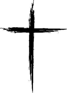 a black and white image of a cross