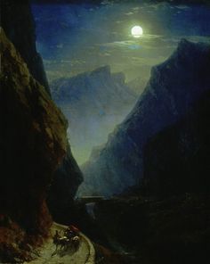 an image of a painting that looks like it is in the middle of a mountain