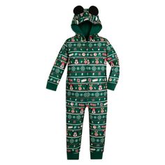 Mickey and Minnie Mouse Holiday Family Matching One-Piece Hooded Pajama for Kids – Knit | Disney Store Matching Sleepwear, Chanukah Decor, Pajama Pattern, Christmas Jammies, Mickey And Minnie Mouse, Disney Shop, One Piece Pajamas, Family Fashion, Mickey And Minnie