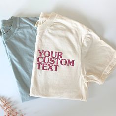 The Custom Embroidered Tshirt serves as a personalized gift for family events or couples, making it an ideal choice to express appreciation for employees with a unique touch for him or her. How to order: 1. Select tshirt SIZE 2. Select tshirt COLOR 3. In the personalization box please include:  🧵 Your TEXT 🧵 Embroidery PLACEMENT 🧵 THREAD COLOR  🧵 FONT  LISTING DETAILS: ⚫ Listing includes a custom embroidered Comfort Colors Tshirt Material: 🧶 100% US ring spun cotton 🧶 Soft-washed, garment- Appreciation For Employees, Embroidery Placement, Text Embroidery, Personalized Couple Gifts, Comfort Colors Tshirt, Family Event, Employee Gifts, Personalized Gifts For Her, Personalized Couple