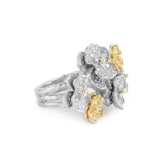 Beautiful Orchid cluster ring makes a unique, striking statement in any occasion. The Orchid Jewelry collection is inspired by the beautiful and sensual orchid flower. One of Aram's most well-known motifs, in jewelry form the orchid takes on a fresh elegance. Luxury Flower Ring With Single Cut Diamonds, Luxury Diamond Cluster Flower Ring, Luxury Silver Flower Ring, Luxury Flower Shaped Jewelry With Pave Setting, Luxury Fine Jewelry Flower Ring, Orchid Engagement Ring, Luxury Flower Shaped Cluster Ring, Elegant Orchid Flower Jewelry, Orchid Ring