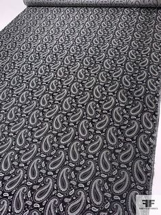 SKU: 16071 Content: 100% Silk Color: Black / White Width: 40 inches Elegant Black Jacquard Fabric, Silk Necktie, Fabric Gifts, Fashion Fabric, Neck Tie, Quality Fabric, Paisley, Silk, Black And White