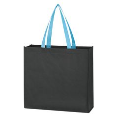 Made Of 80 Gram Non-Woven, Coated Water-Resistant Polypropylene | 5" Gusset | 21" Handles | Spot Clean/Air Dry | Totes | Non-Woven Totes | Custom Non-Woven Tote Bag in Blue Blue Reusable Rectangular Bag, Daily Use Blue Recyclable Bags, Non Woven Bags, Woven Tote Bag, Mesh Bag, Clean Air, Silk Printing, Luggage Bags, Air Dry