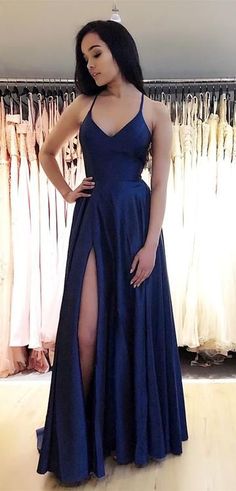 Navy Prom Dress, Cheap Evening Gowns, Simple Prom Dress Long, Navy Prom Dresses, Prom Dress Black, Dresses Graduation, School Dance Dresses, Navy Blue Prom Dresses, Graduation Party Dresses