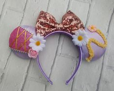 Mouse ears | Etsy NL Tangled Mickey Ears, Tangled Ears, Rapunzel Ears, Tangled Disney, Jasmine Hair, Hair Items, Disney Headbands, Glitter Hair Bows