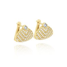 Handcrafted in 18k Yellow Gold and White Diamonds White Diamond Pave Huggie Earrings You may also like our Veni Diamant 18k Medium Hoops. Elegant Yellow Gold Clip-on Diamond Earrings, Luxury Pave Setting Earrings For Formal Events, Luxury Pave Set Earrings For Formal Occasions, Exquisite Earrings With Pave Setting For Evening, Yellow Gold Diamond Earrings With Pave Setting For Evening, Fine Jewelry Earrings With Pave Setting For Evening, Classic Pave Setting Earrings For Evening, Classic Evening Earrings With Pave Setting, Exquisite Yellow Gold Clip-on Earrings