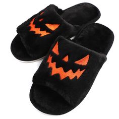 PRICES MAY VARY. Halloween Slippers For Women Men. Slipper is wide in width, so please kindly notes that if you have wide feet, we recommend buying a size down. Soft and Comfortable. Soft faux rabbit fluffy fur wraps your feet for unexpectedly soft and fluffy. Great Gift Idea. These slippers make the perfect present of Halloween. Halloween Gifts for Women Men. They are great gifts for women men girlfriend wife mommy daughter boyfriend and your loved ones who would like to refresh her him in Hall Halloween Slippers, October Fashion, Jack O'lantern, Shoes Party, Women Slides, Fuzzy Slippers, Pumpkin Pattern, Pumpkin Faces, Outdoor Fashion