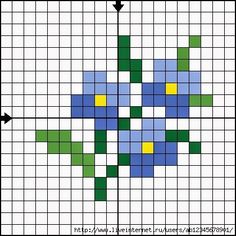 a cross stitch pattern with different colors and shapes on the same square, as well as two