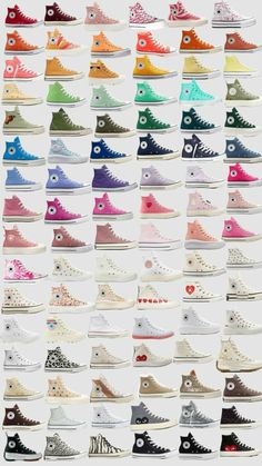 Different Converse Colors, Shoes Inspo Converse, Converse Every Color, Converse Cute Outfits, Converse Shoes Colors, Converse Colors Outfit, Outfits To Style With Converse