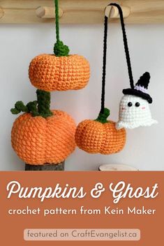 pumpkins and ghost crochet pattern from knit maker