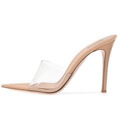 TAAFO Open Pointed Toe Transparent Shoes High Heel Mules Women Heeled Sandals Ladies Clear Heels Gold-39 Transparent Shoes, Clear Mules, Mules Heels, Womens Espadrilles Wedges, Lace Up Gladiator Sandals, High Heel Mules, Heel Mules, Sandals Slippers, Womens Summer Shoes