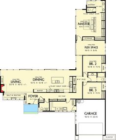 the floor plan for this modern home