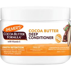 PRICES MAY VARY. Deeply Nourish and Strengthen: This deep conditioner penetrates to nourish and strengthen each hair fiber; A powerhouse moisturizing conditioner with natural protectants helps block fragileness, brittleness, breakage and split ends and restore elasticity Optimal Length Hair Mask: A natural and nutritious blend of Biotin and Cocoa Butter that supports healthy hair growth and achieve its optimal length; sulfate and silicone free deep conditioner for curly hair and all natural hair Palmer's Cocoa Butter, Length Retention, Palmers Cocoa Butter, Cocoa Butter Formula, Hair Growth Cycle, Hydrating Hair Mask, Hair Lotion, Texturizer On Natural Hair, Moisturizing Conditioner