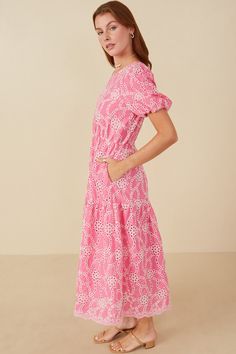 modest maxi dresses Pink Maxi Dress With Elastic Waistband For Spring, Casual Pink Maxi Dress With Elastic Waistband, Pink Spring Dresses With Elastic Waistband, Pink Puff Sleeve Maxi Dress For Day Out, Modest Midi Dress With Elastic Waistband, Pink Puff Sleeve Casual Maxi Dress, Casual Pink Maxi Dress With Puff Sleeves, Casual Pink Dress With Elastic Waistband, Modest Pink Midi Dress