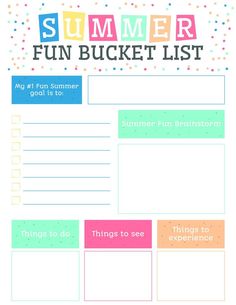 a printable summer bucket list for kids