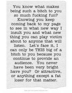 I must thank you for providing me so many reasons to continue laughing at you! Crazy Sayings, Guilty Conscience, Foul Language, Figure Me Out, Jealous Of You, Anger Issues, Crazy Quotes, Laugh At Yourself, Get Your Life