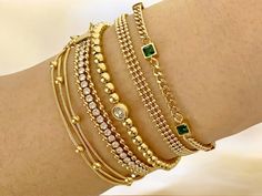 Elevate your style with our stunning gold chain stackable bracelets, featuring 16K GP stackable options. These elegant 18K gold rope chain and tennis bracelets are perfect for layering, offering a chic addition to any outfit. **Key Features - Crafted from durable 16K gold plating for lasting shine - Versatile design: stack them or wear individually - Ideal for special occasions or everyday wear - Lightweight and comfortable for all-day elegance Each bracelet is thoughtfully designed to reflect genuine elegance, enhancing your unique look. Enjoy peace of mind with our eco-friendly production practices, ensuring you wear your jewelry with pride. Additionally our personalized name and birth flower necklace complements these bracelets to make the perfect gift for the special women in your life Trendy Gold Stackable Bracelets, Gold Trendy Stackable Chain Bracelet, Trendy Gold Stackable Chain Bracelet, Trendy Stackable Yellow Gold Bracelet, Trendy Yellow Gold Stackable Bracelet, Bracelets Elegant, Bracelets Simple, Personalized Gold Jewelry, Bridemaids Gifts